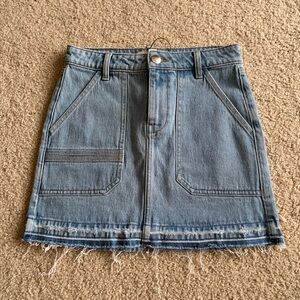 Seventy + mochi elodie jean ruffle hem festival mini blue jean skirt 4(27) NWT